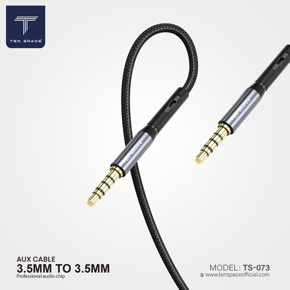 AUX Cable 3.5mm to 3.5mm | TS-073 – TEN SPACE Data Cables wholesale Pakistan
