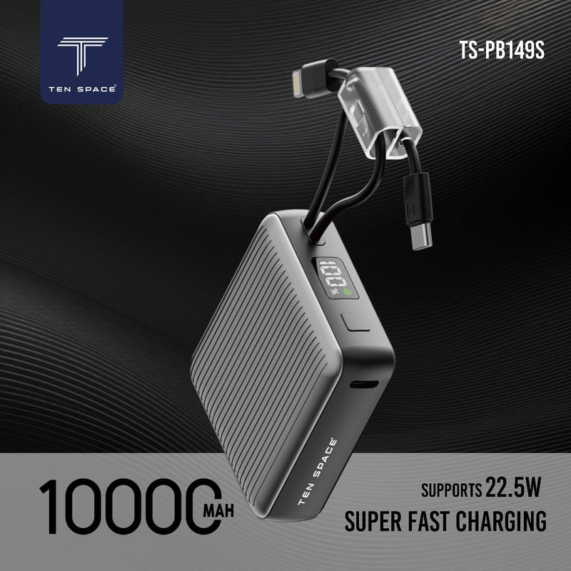 10,000mAh Mini Flash Power Bank 22.5W | TS-PB149S – TEN SPACE Power Banks wholesale Pakistan